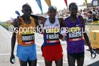 From left to right:Stanley Biwott 2nd, Mo Farah winner and Mike Kigen 3rd in the mens Morrisons Great North Run. Photo: David T. Hewitson/Sports for All Pics